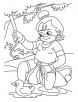 Lord hanuman with duck coloring page
