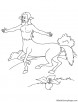 Happy centaur coloring page