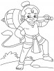 Happy baby hanuman coloring page