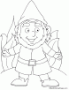 Happy dwarf in action coloring page