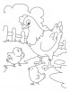 Hen and Chicken coloring page