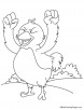 Excited hen coloring page