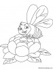 Honey bee on Peony coloring page
