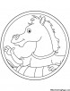 Horse logo coloring page