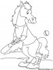 Horse playing baseball coloring page