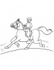 Fast horse running coloring page