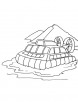 Hovercraft in water coloring page