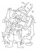A happy hunter coloring page