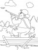 A hunter hunting in the boat coloring page