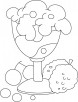 Fruit ice cream coloring page