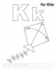 Letter Kk printable coloring page