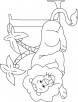 L for lion coloring page for kids