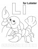 L for lobster coloring page with handwriting practice