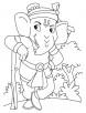 Lord ganesha standing coloring page
