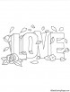 Love with rose coloring page