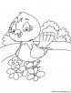 Magnolia and bird coloring page