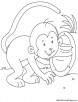 Mischievous monkey coloring page