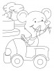 Mouse driving a car coloring pages
