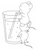 Mouse enjoying cold drink coloring pages