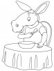 Mule having soup coloring page