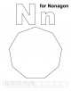 Letter Nn printable coloring page