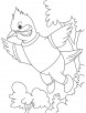 A singing nightingale bird coloring page