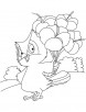 Owl with hibiscus flowers coloring page