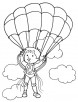 Paratrooper in cloud coloring page