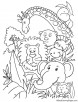 Party in jungle coloring page