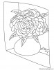 Peony vase coloring page