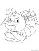 Pig in the garden coloring page