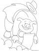 Pig with flag coloring page