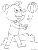 Piggy ball coloring page