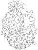 Pineapple and cut in half coloring pages