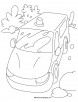 Police petrol jeep coloring page