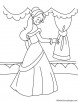 Princess in castle coloring page