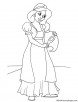Princess with mirror coloring page