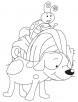 Puppy and ladybug coloring page