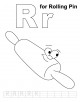 Letter Rr printable coloring page