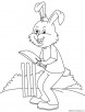 Rabbit bating coloring page