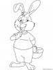 Rabbit thinking coloring page