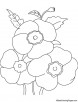 Red poppies coloring page