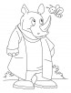 Rhinoceros talking with bee coloring pages