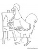Rooster artist coloring page