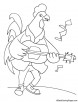 Rooster in club coloring page