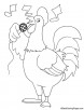 Rooster singer coloring page