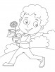 Running with chrysanthemum coloring page