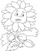 Scared sunflower coloring page