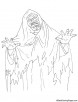 Scary ghost coloring page