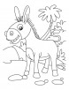 Seaside donkey coloring page